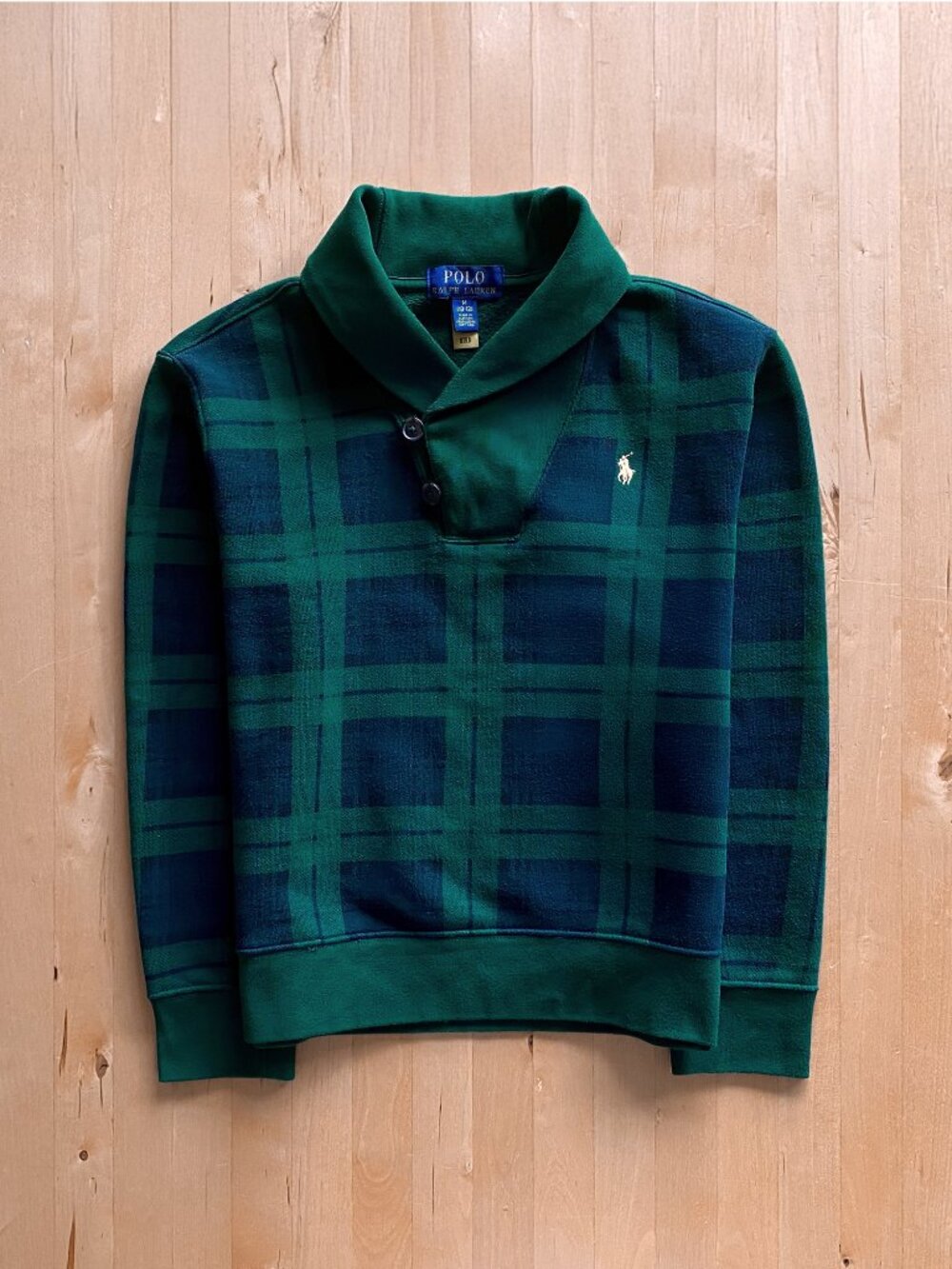 Polo Ralph Lauren Plaid Fleece Shawl-collar Sweatshirt Boy's Medum